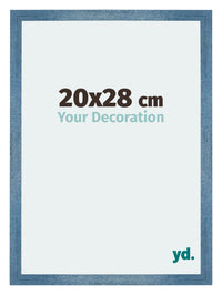 Mura MDF Fotokader 20x28cm Helder Blauw Geveegd Voorzijde Maat | Yourdecoration.be