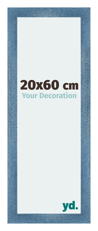 Mura MDF Fotokader 20x60cm Helder Blauw Geveegd Voorzijde Maat | Yourdecoration.be