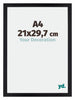 Mura MDF Fotokader 21x29 7cm A4 Zwart Mat Voorzijde Maat | Yourdecoration.be