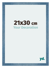 Mura MDF Fotokader 21x30cm Helder Blauw Geveegd Voorzijde Maat | Yourdecoration.be