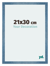 Mura MDF Fotokader 21x30cm Helder Blauw Geveegd Voorzijde Maat | Yourdecoration.be