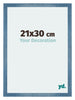 Mura MDF Fotokader 21x30cm Helder Blauw Geveegd Voorzijde Maat | Yourdecoration.be