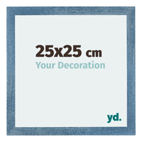 Mura MDF Fotokader 25x25cm Helder Blauw Geveegd Voorzijde Maat | Yourdecoration.be