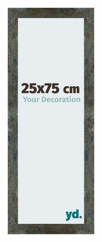 Mura MDF Fotokader 25x75cm Blauw Goud Gemeleerd Voorzijde Maat | Yourdecoration.be