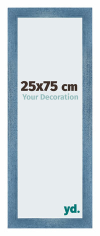 Mura MDF Fotokader 25x75cm Helder Blauw Geveegd Voorzijde Maat | Yourdecoration.be