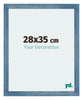Mura MDF Fotokader 28x35cm Helder Blauw Geveegd Voorzijde Maat | Yourdecoration.be