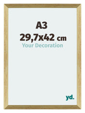 Mura MDF Fotokader 29 7x42cm A3 Goud Glanzend Voorzijde Maat | Yourdecoration.be