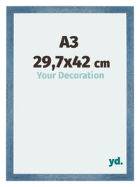 Mura MDF Fotokader 29 7x42cm A3 Helder Blauw Geveegd Voorzijde Maat | Yourdecoration.be
