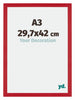 Mura MDF Fotokader 29 7x42cm A3 Rood Voorzijde Maat | Yourdecoration.be