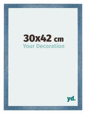 Mura MDF Fotokader 30x42cm Helder Blauw Geveegd Voorzijde Maat | Yourdecoration.be