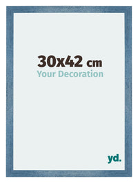 Mura MDF Fotokader 30x42cm Helder Blauw Geveegd Voorzijde Maat | Yourdecoration.be