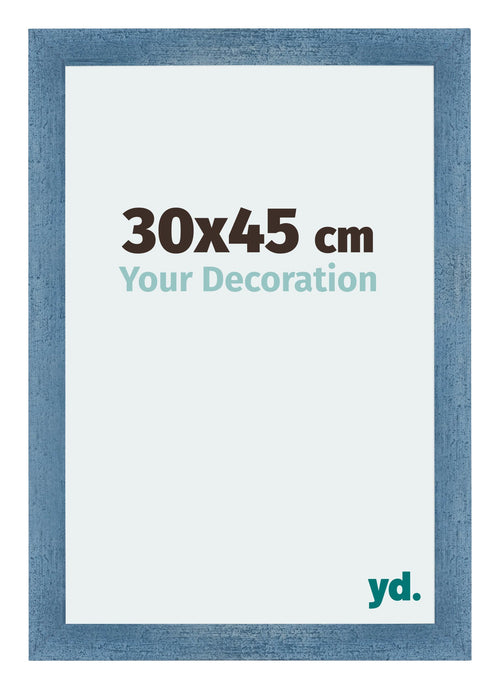 Mura MDF Fotokader 30x45cm Helder Blauw Geveegd Voorzijde Maat | Yourdecoration.be