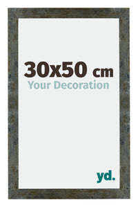 Mura MDF Fotokader 30x50cm Blauw Goud Gemeleerd Voorzijde Maat | Yourdecoration.be