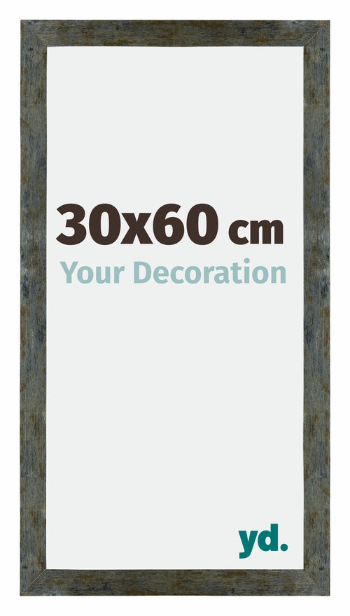 Mura MDF Fotokader 30x60cm Blauw Goud Gemeleerd Voorzijde Maat | Yourdecoration.be