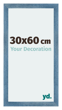 Mura MDF Fotokader 30x60cm Helder Blauw Geveegd Voorzijde Maat | Yourdecoration.be