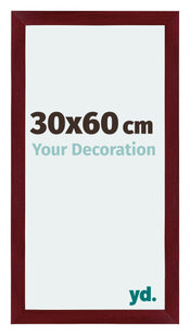 Mura MDF Fotokader 30x60cm Wijnrood Geveegd Voorzijde Maat | Yourdecoration.be