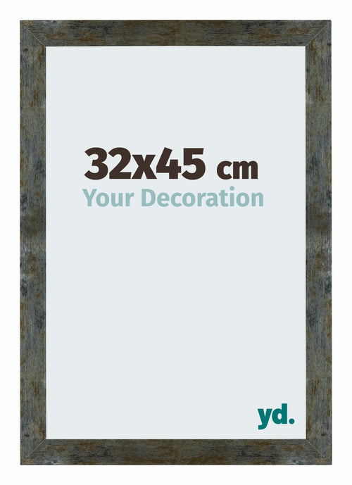 Mura MDF Fotokader 32x45cm Blauw Goud Gemeleerd Voorzijde Maat | Yourdecoration.be