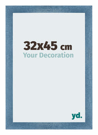 Mura MDF Fotokader 32x45cm Helder Blauw Geveegd Voorzijde Maat | Yourdecoration.be
