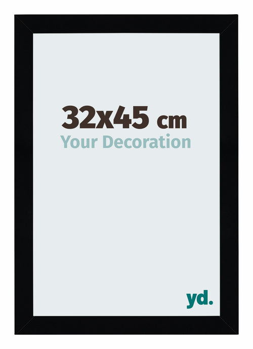 Mura MDF Fotokader 32x45cm Zwart Hoogglans Voorzijde Maat | Yourdecoration.be