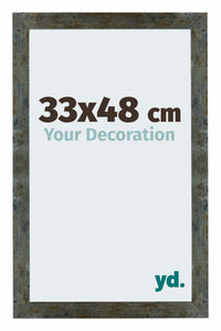 Mura MDF Fotokader 33x48cm Blauw Goud Gemeleerd Voorzijde Maat | Yourdecoration.be