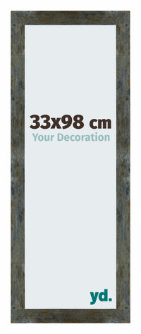 Mura MDF Fotokader 33x98cm Blauw Goud Gemeleerd Voorzijde Maat | Yourdecoration.be