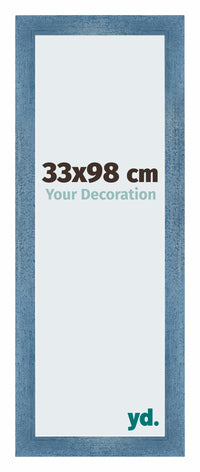 Mura MDF Fotokader 33x98cm Helder Blauw Geveegd Voorzijde Maat | Yourdecoration.be