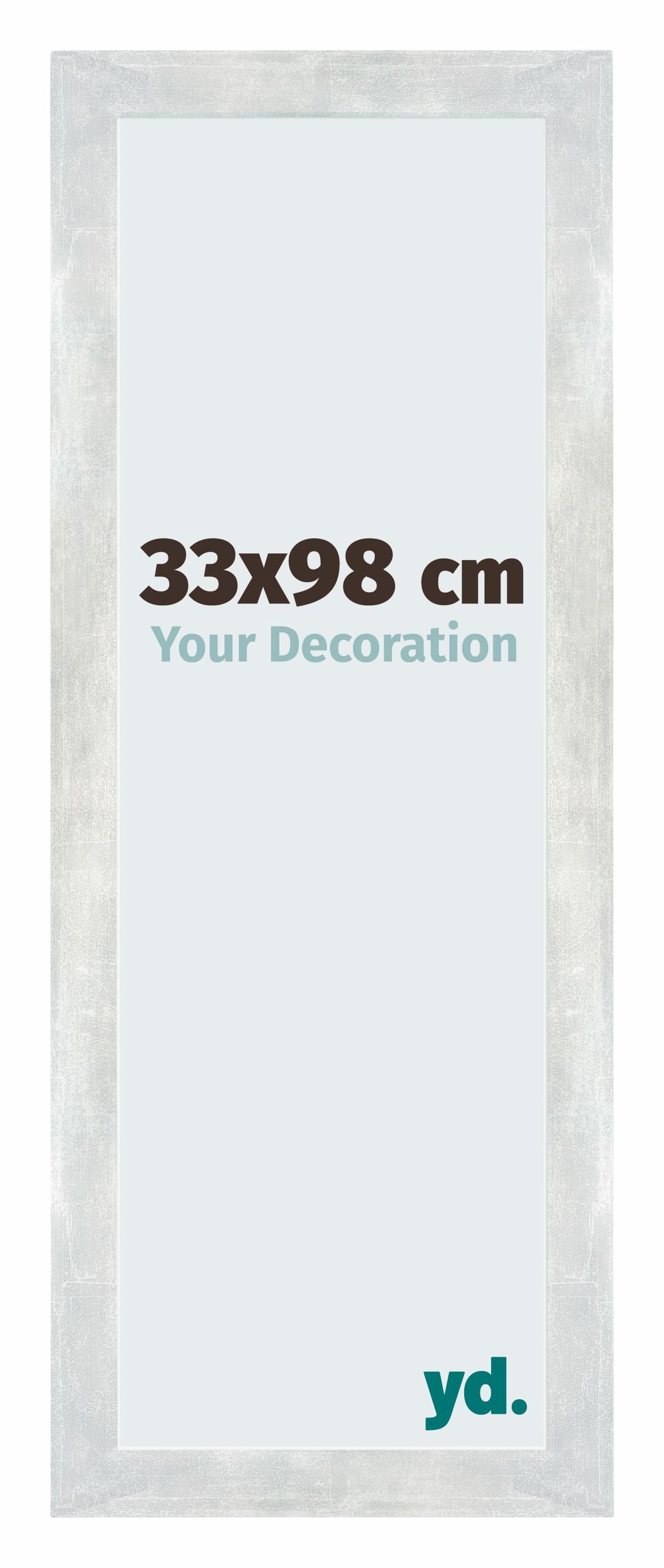 Puzzelkader 33x98 cm - Zilver Glanzend Vintage - MDF - Mura