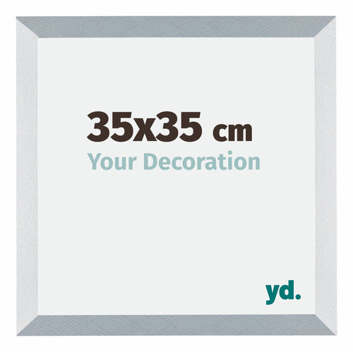 Mura MDF Fotokader 35x35cm Aluminium Geborsteld Voorzijde Maat | Yourdecoration.be