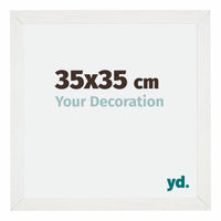 Mura MDF Fotokader 35x35cm Wit Geveegd Voorzijde Maat | Yourdecoration.be