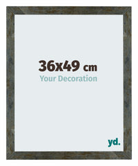 Mura MDF Fotokader 36x49cm Blauw Goud Gemeleerd Voorzijde Maat | Yourdecoration.be