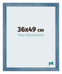 Mura MDF Fotokader 36x49cm Helder Blauw Geveegd Voorzijde Maat | Yourdecoration.be