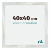 Mura MDF Fotokader 40x40cm Zilver Glanzend Vintage Voorzijde Maat | Yourdecoration.be