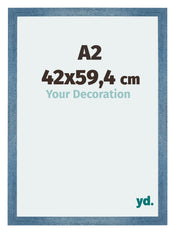 Mura MDF Fotokader 42x59 4cm A2 Helder Blauw Geveegd Voorzijde Maat | Yourdecoration.be