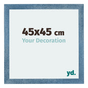 Mura MDF Fotokader 45x45cm Helder Blauw Geveegd Voorzijde Maat | Yourdecoration.be