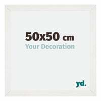 Mura MDF Fotokader 50x50cm Wit Geveegd Voorzijde Maat | Yourdecoration.be