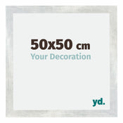 Mura MDF Fotokader 50x50cm Zilver Glanzend Vintage Voorzijde Maat | Yourdecoration.be