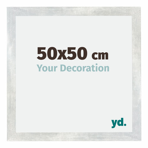 Mura MDF Fotokader 50x50cm Zilver Glanzend Vintage Voorzijde Maat | Yourdecoration.be