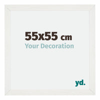 Mura MDF Fotokader 55x55cm Wit Geveegd Voorzijde Maat | Yourdecoration.be