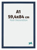 Mura MDF Fotokader 59 4x84cm A1 Donkerblauw Geveegd Voorzijde Maat | Yourdecoration.be