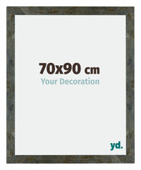Mura MDF Fotokader 70x90cm Blauw Goud Gemeleerd Voorzijde Maat | Yourdecoration.be