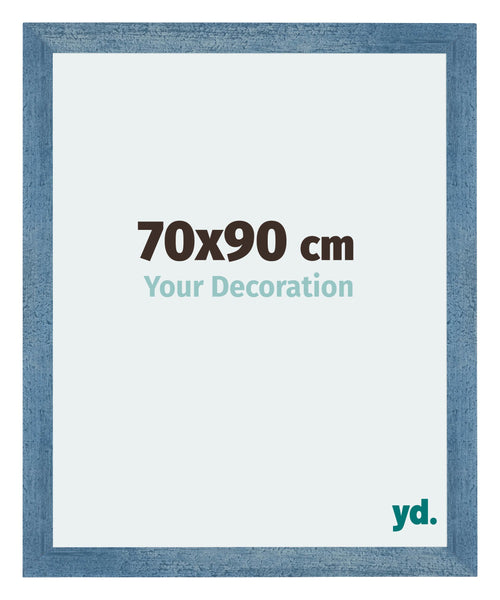Mura MDF Fotokader 70x90cm Helder Blauw Geveegd Voorzijde Maat | Yourdecoration.be