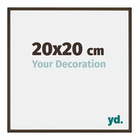 New York Aluminium Fotokader 20x20cm Walnoot Structuur Voorzijde Maat | Yourdecoration.be