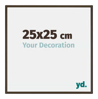 New York Aluminium Fotokader 25x25cm Walnoot Structuur Voorzijde Maat | Yourdecoration.be