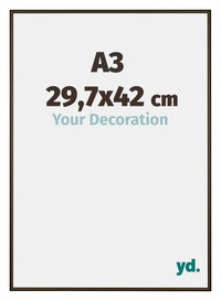 New York Aluminium Fotokader 29 7x42cm A3 Walnoot Structuur Voorzijde Maat | Yourdecoration.be