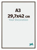 New York Aluminium Fotokader 29 7x42cm A3 Walnoot Structuur Voorzijde Maat | Yourdecoration.be
