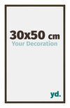 New York Aluminium Fotokader 30x50cm Walnoot Structuur Voorzijde Maat | Yourdecoration.be