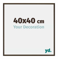 New York Aluminium Fotokader 40x40cm Walnoot Structuur Voorzijde Maat | Yourdecoration.be