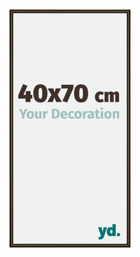 New York Aluminium Fotokader 40x70cm Walnoot Structuur Voorzijde Maat | Yourdecoration.be