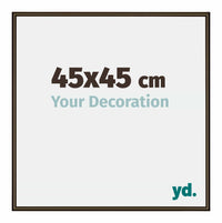 New York Aluminium Fotokader 45x45cm Walnoot Structuur Voorzijde Maat | Yourdecoration.be