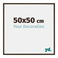 New York Aluminium Fotokader 50x50cm Walnoot Structuur Voorzijde Maat | Yourdecoration.be